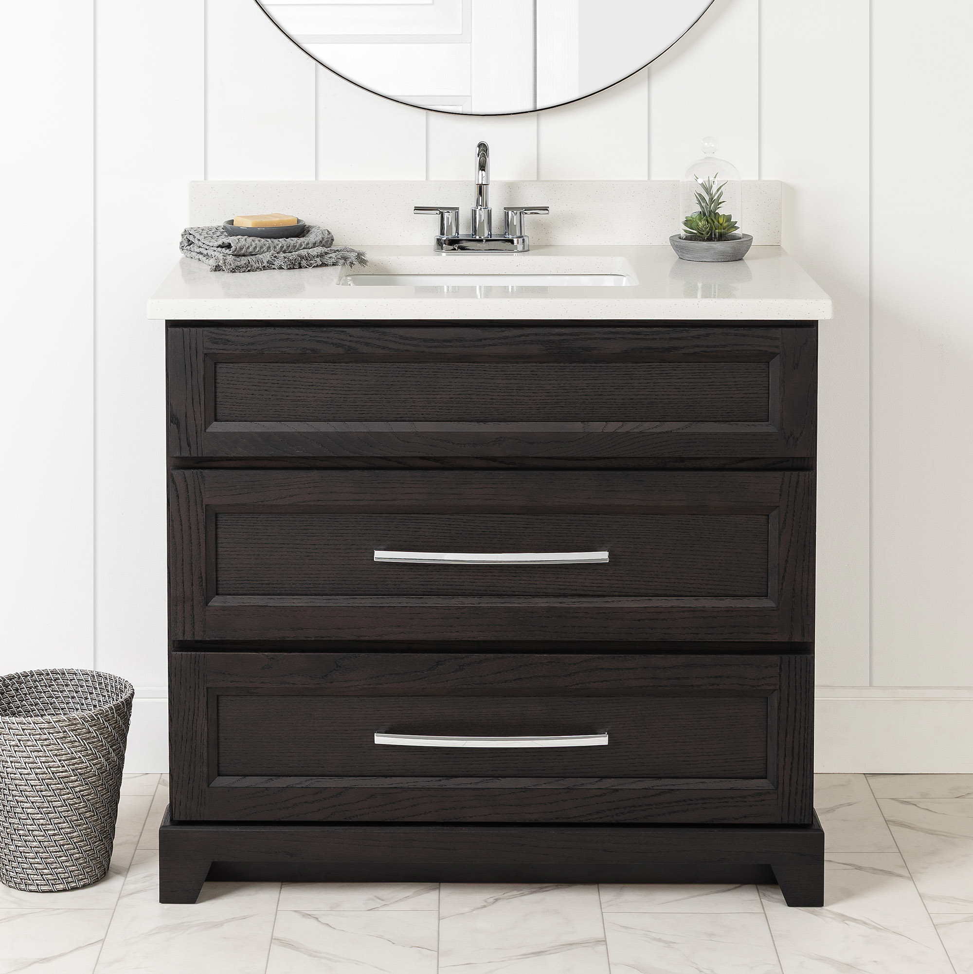 36" Dresser Style Brown Oak (Bellrose) Vanity