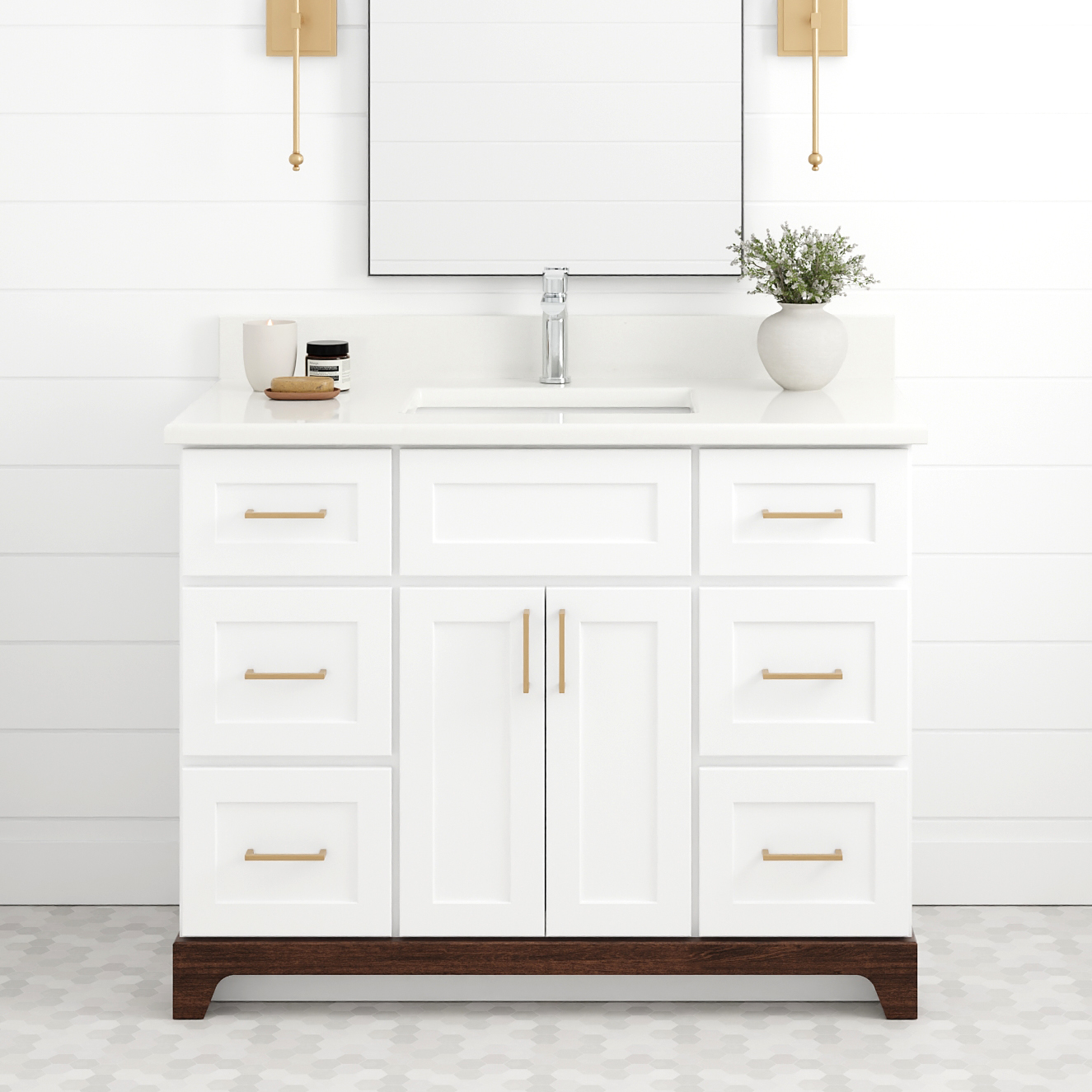 42" White (Modern Shaker) Vanity
