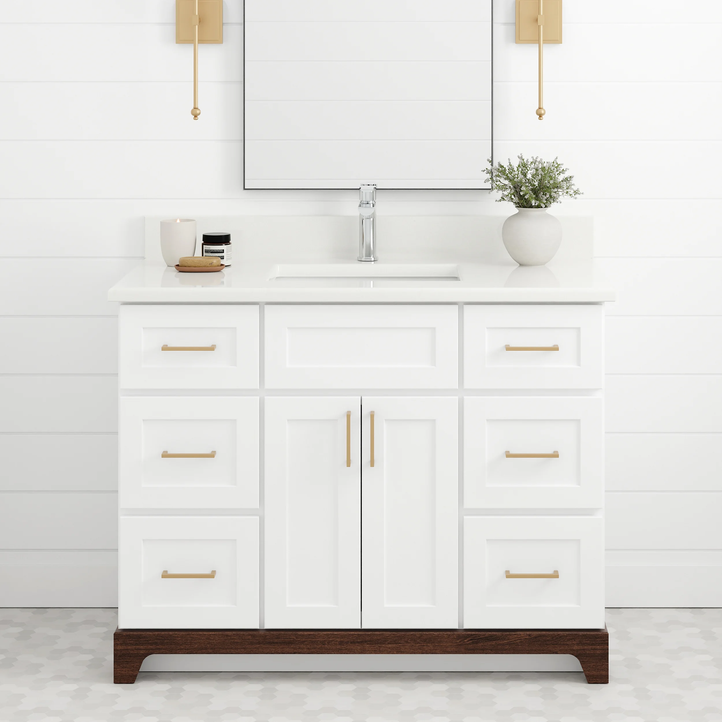 42" White (Modern Shaker) Vanity