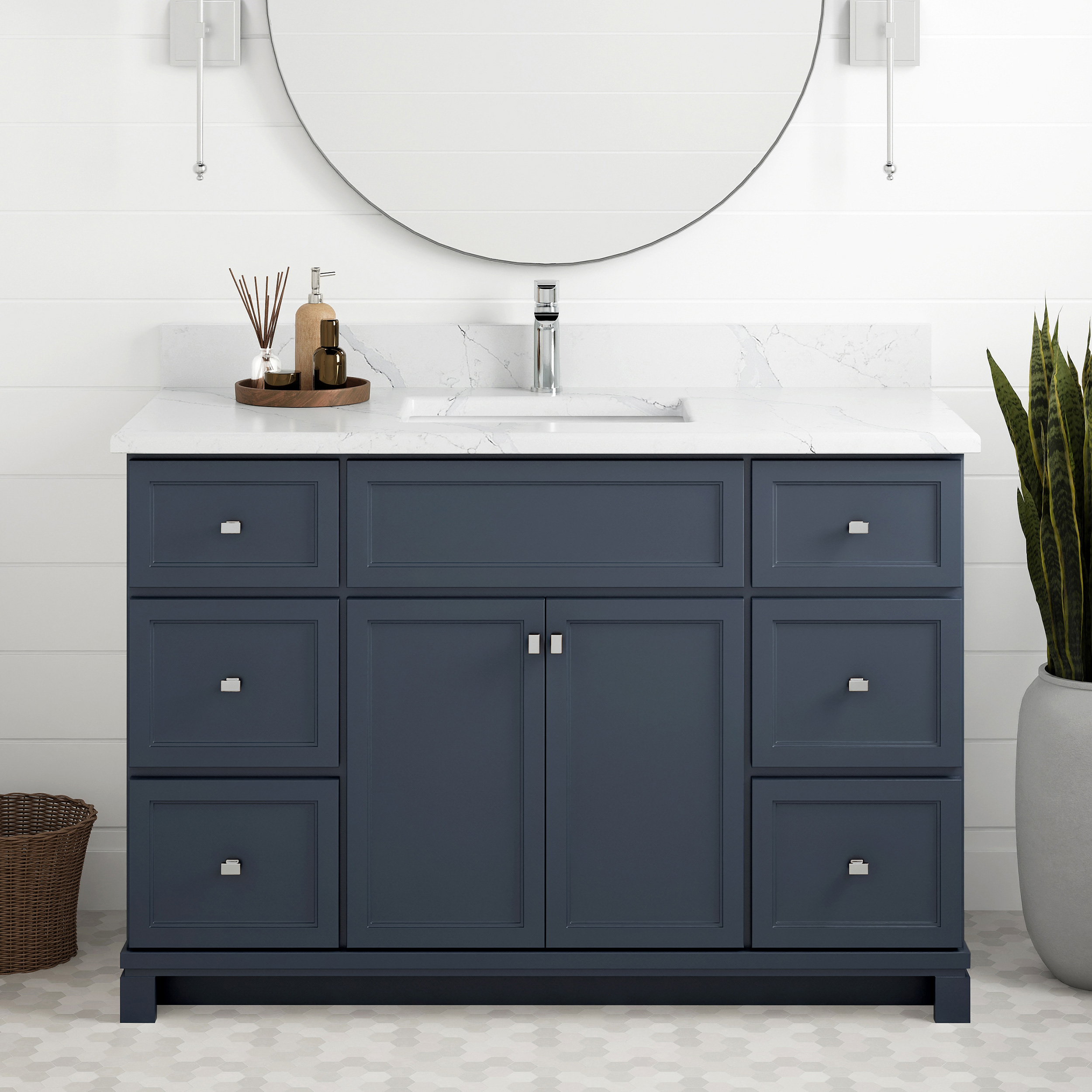 48" Navy Grey (Stepped) Vanity