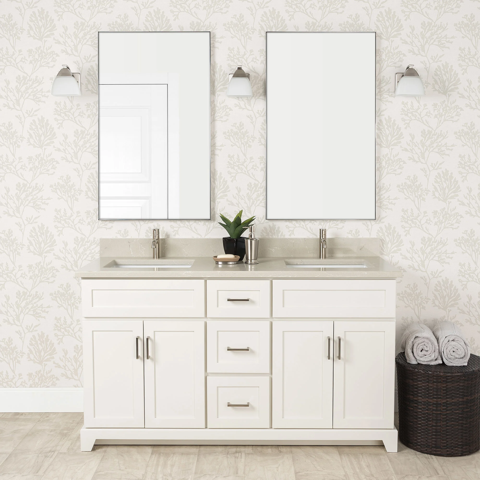 60" Double Haven (Modern Shaker) Vanity