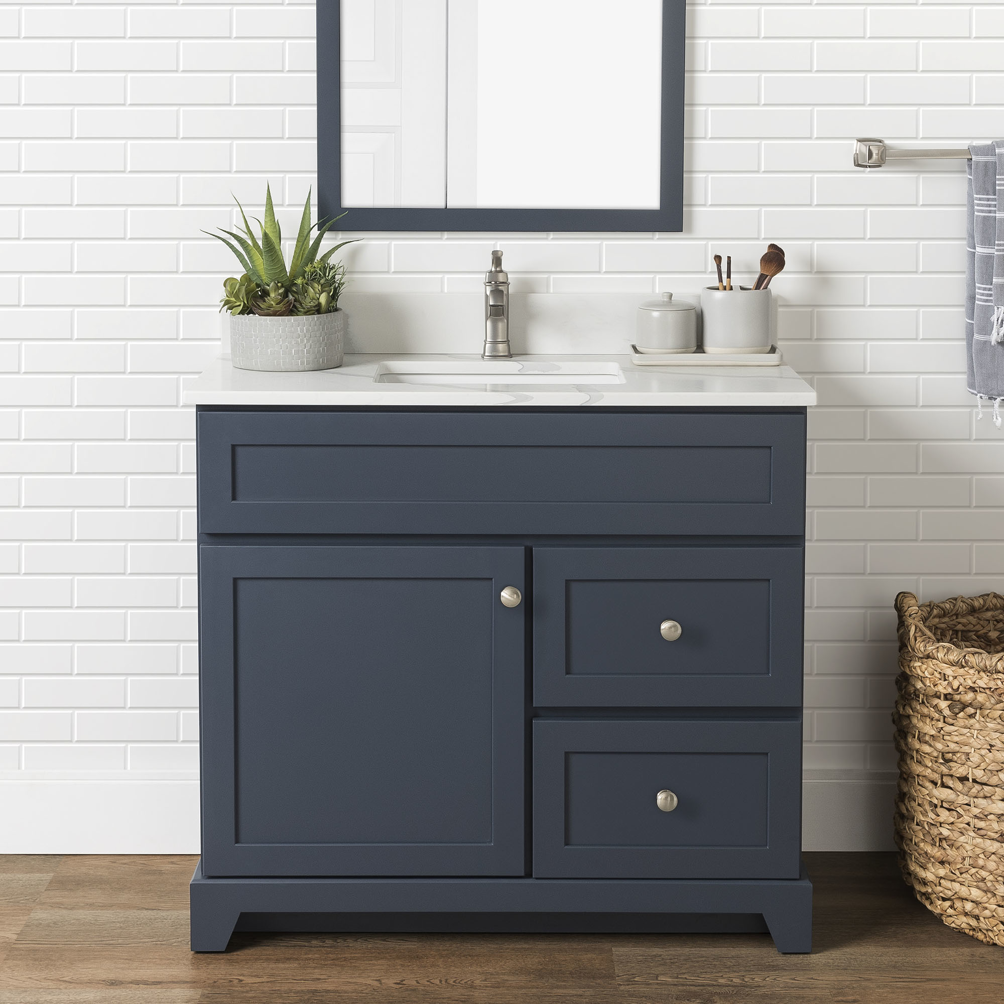 36" Right Drawer Navy Grey (Bellrose) Vanity